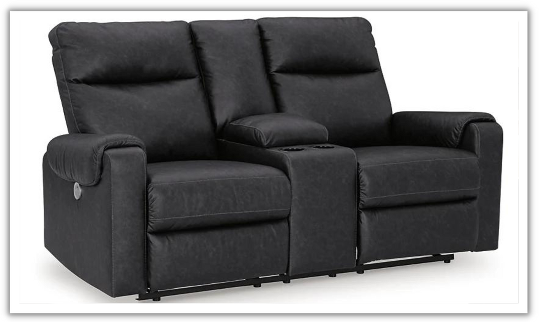 Ashley  Axtellton 2-Seater Carbon Leather Power Reclining Loveseat