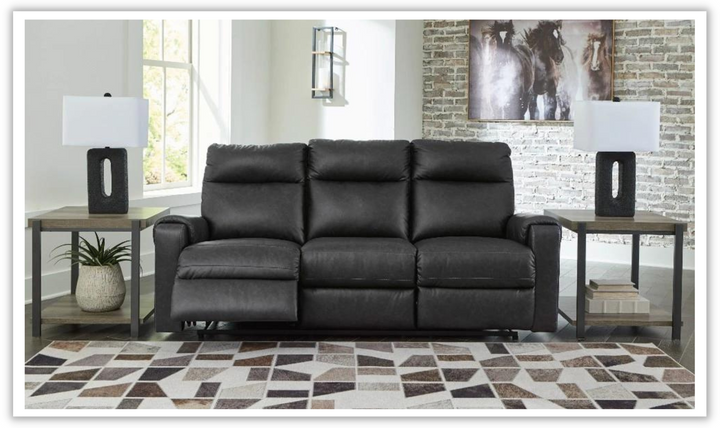 Ashley  Axtellton 3-Seater Carbon Leather Power Reclining Sofa