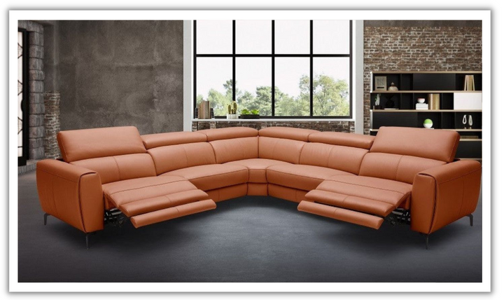 Azur Corner Leather Motion Recliner Sectional Sofa