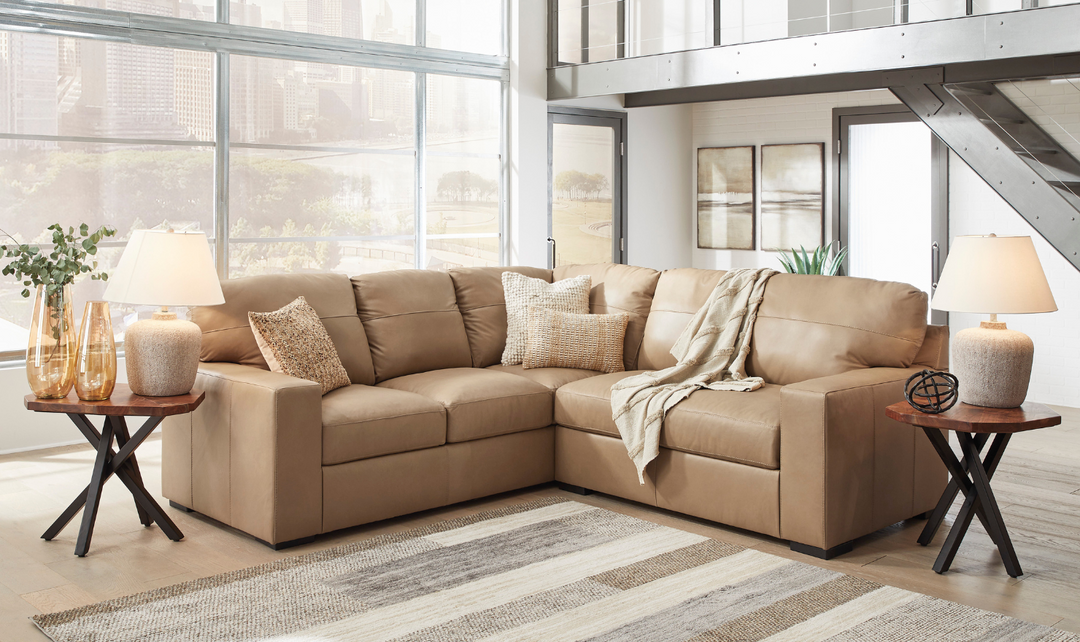 Bandon Leather 2-Piece Sectional in Toffee