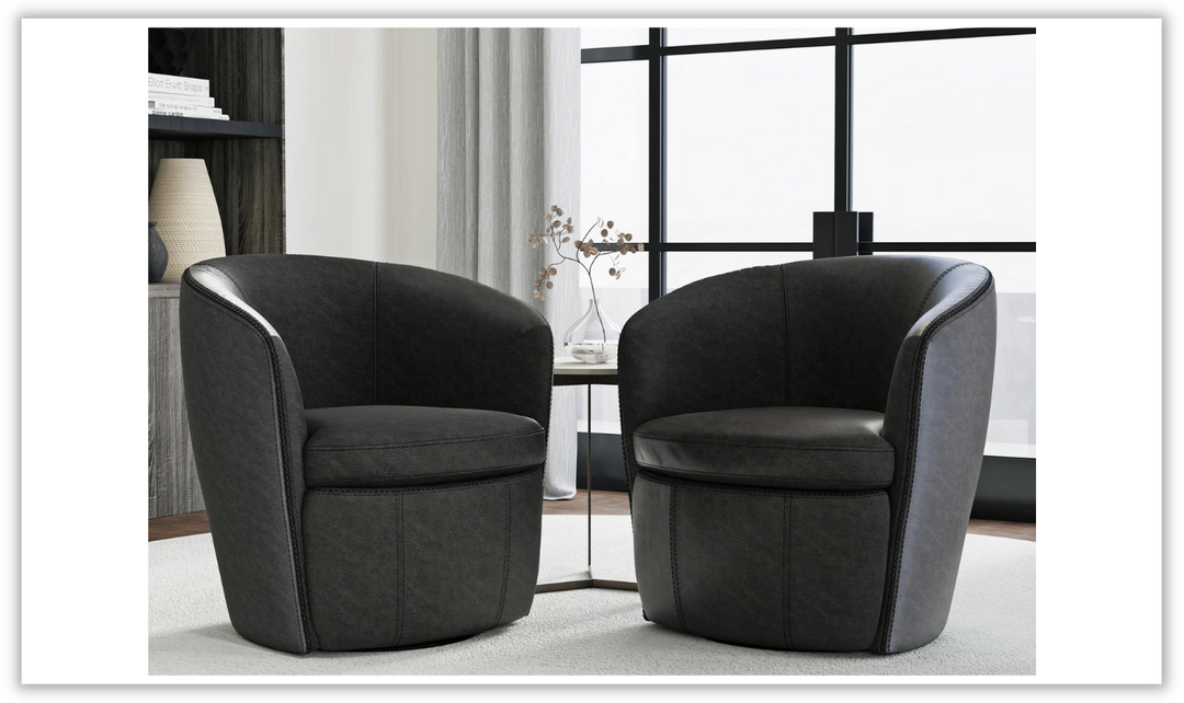 Barolo Leather Swivel Club Chair