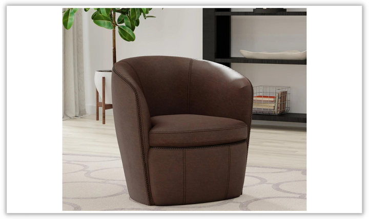 Barolo Leather Swivel Club Chair