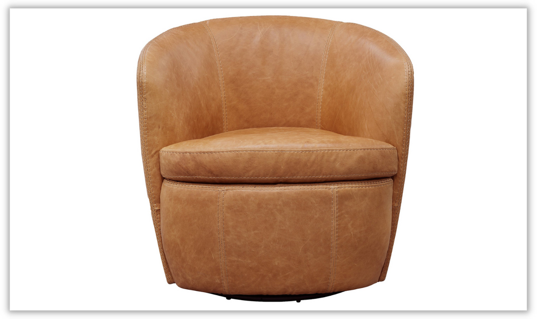 Barolo Leather Swivel Club Chair