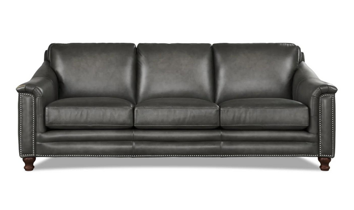 Belfast 3-Seater Leather Sofa With Nailheads-Jennifer Furniture