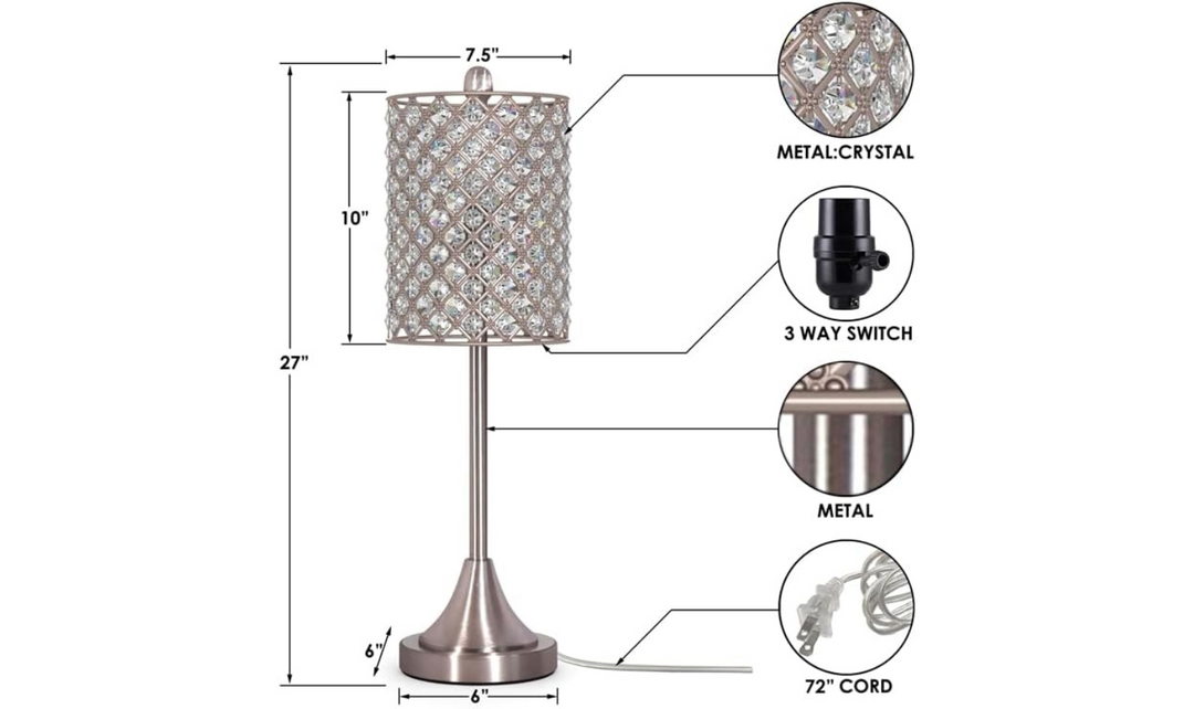 Bella 27" Bling Metal Table lamp (Set of 2)