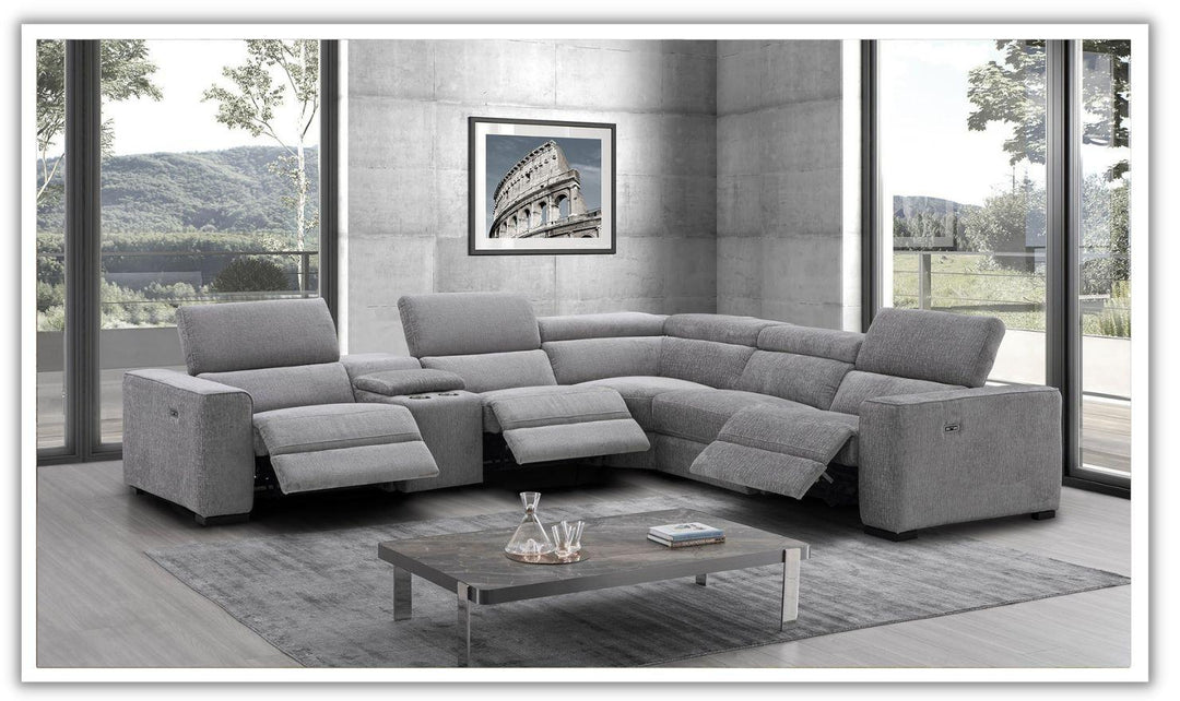 Jennifer Italia Incanto 4-Seater L-Shaped Leather Motion Sectional