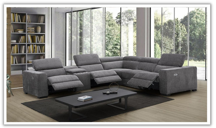 Jennifer Italia Incanto 4-Seater L-Shaped Leather Motion Sectional