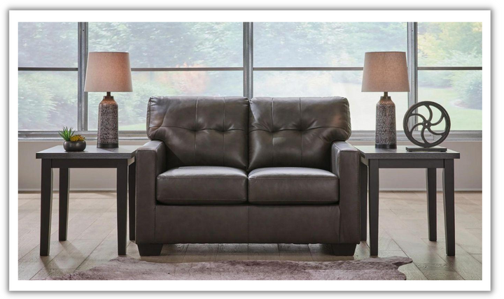 Ashley  Belziani 2-Seater Tufted Leather Loveseat