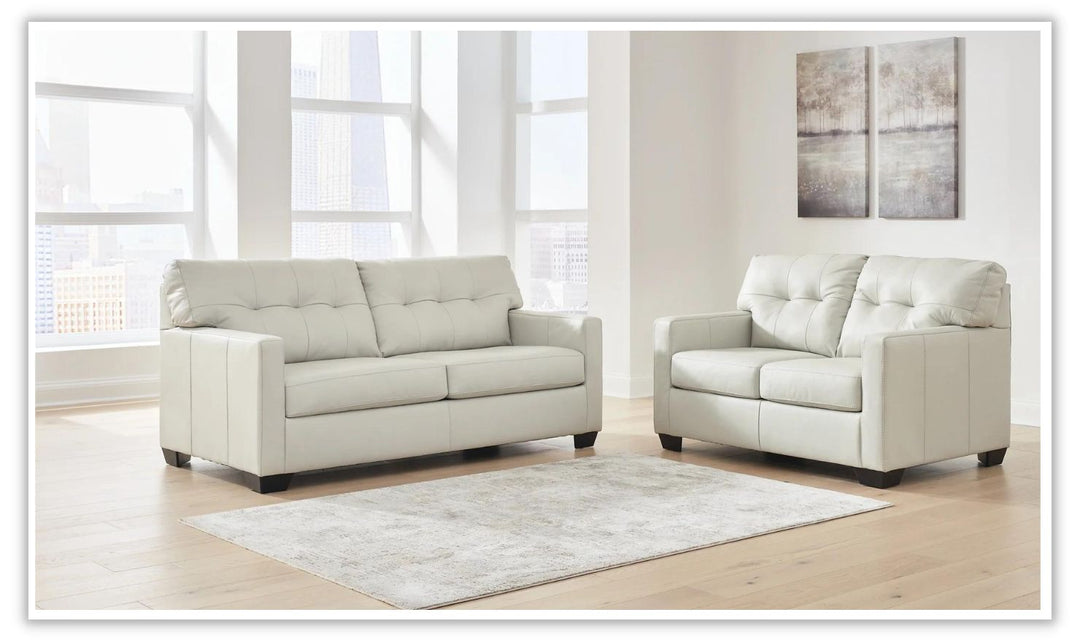 Belziani Leather Loveseat