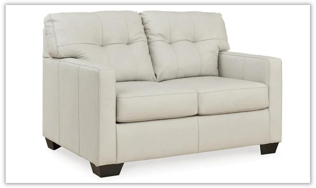 Belziani Leather Loveseat