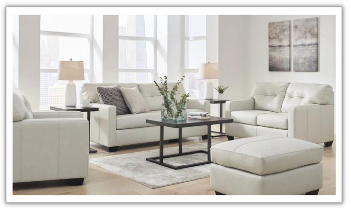 Ashley  Belziani Tufted Leather Living Room Set with Track Arms