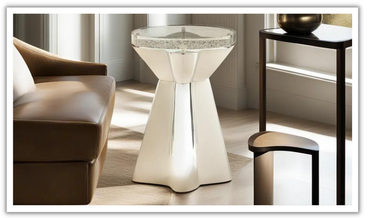 Bernhardt Anika Chairside Table With Bubble Glass Top