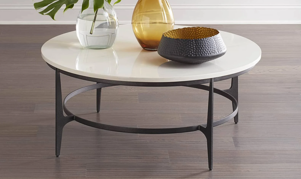  Bernhardt Avondale Round Cocktail Table With Adjustable Glides-Jennifer Furniture