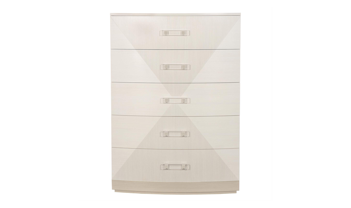 Bernhardt Axiom 5 Drawer Tall Chest in Linear White Finish