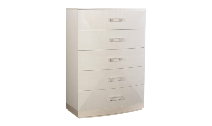 Bernhardt Axiom 5 Drawer Tall Chest in Linear White Finish