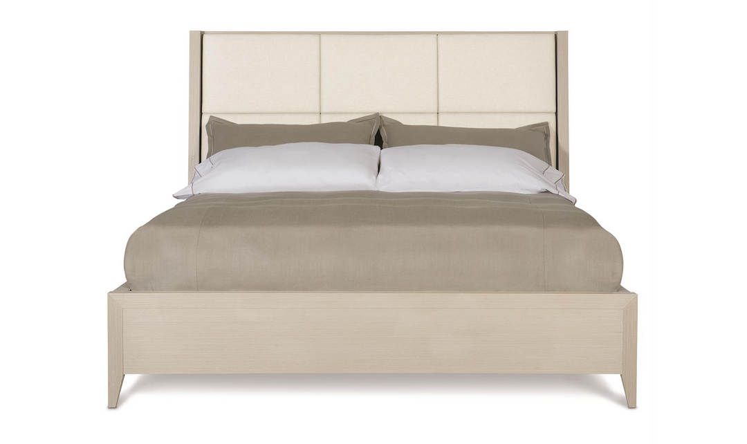 Bernhardt Axiom Wood Fabric Upholstered Tufted Panel Bed (King / Queen Size)