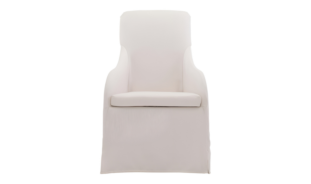 Bernhardt Bellair White Fabric Upholstered Plush Dining Chair-Jennifer Furniture