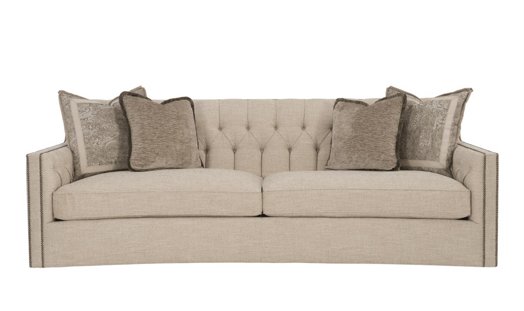 Bernhardt Candace 3-Seater Tufted Fabric Sofa With Reversible Seat Cushions-Jennifer Furniture