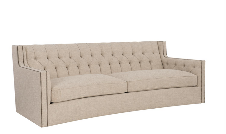 Bernhardt Candace 3-Seater Tufted Fabric Sofa With Reversible Seat Cushions-Jennifer Furniture