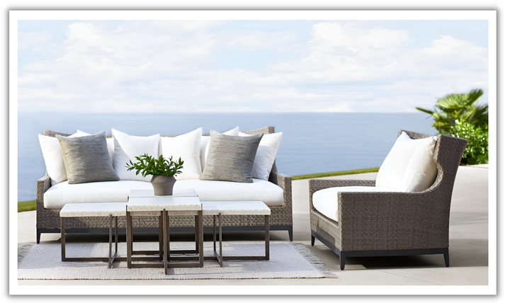 Bernhardt Captiva 3-Seater Fabric Outdoor Sofa In Pewter Gray-Jennifer Furniture