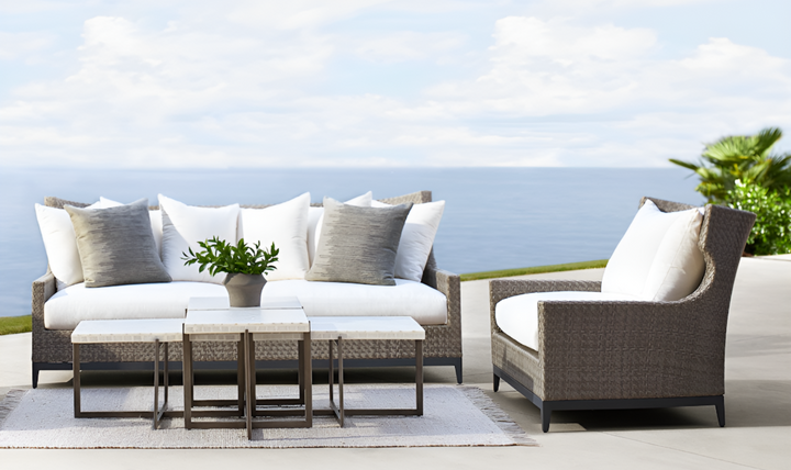 Bernhardt Captiva 3-Seater Fabric Outdoor Sofa In Pewter Gray-Jennifer Furniture