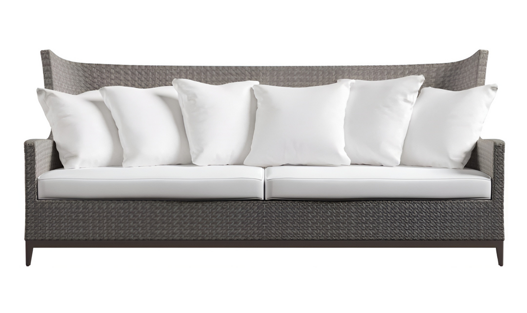 Bernhardt Captiva 3-Seater Fabric Outdoor Sofa In Pewter Gray-Jennifer Furniture