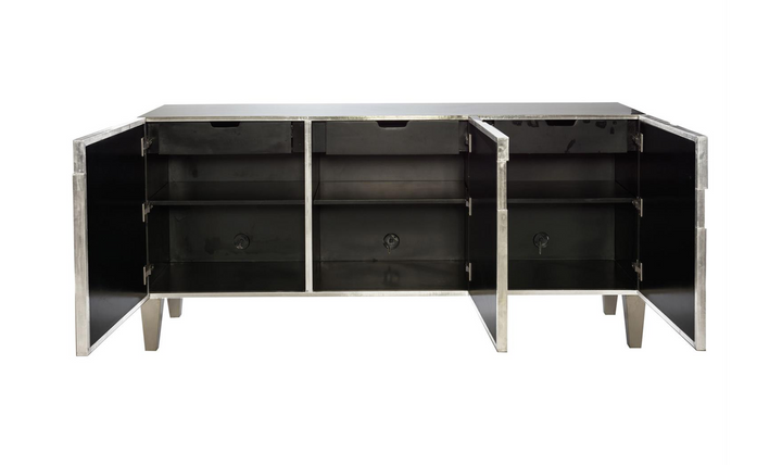 Bernhardt Carleton Entertainment Credenza Wrapped In German Silver