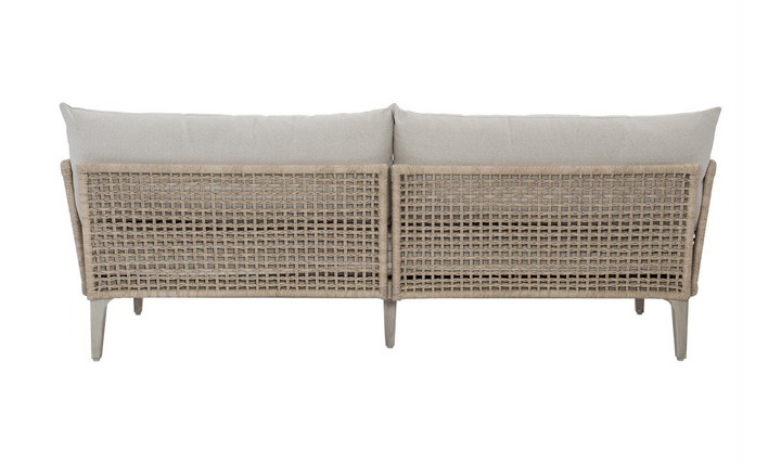 Bernhardt Catalonia 3-Seater Fabric Outdoor Wicker Sofa In Off-White