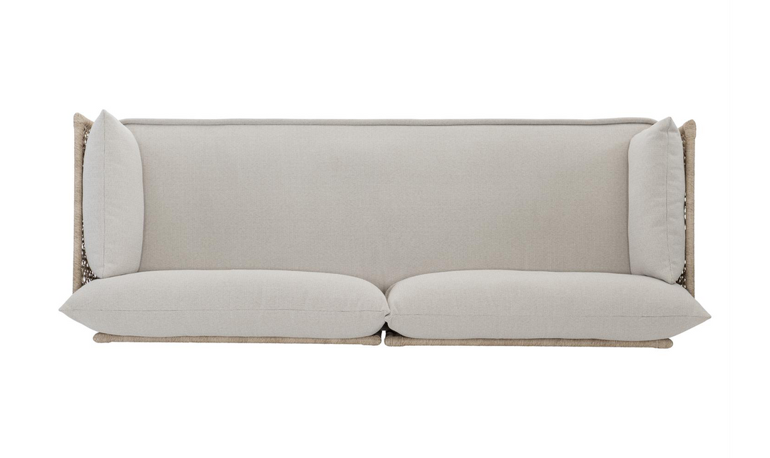 Bernhardt Catalonia 3-Seater Fabric Outdoor Wicker Sofa In Off-White