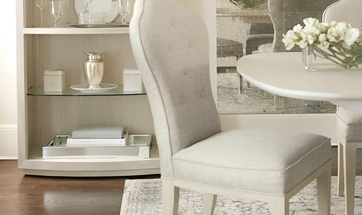 Bernhardt East Hampton Gray Fabric Upholstered Wooden Side Chair-Jennifer Furniture