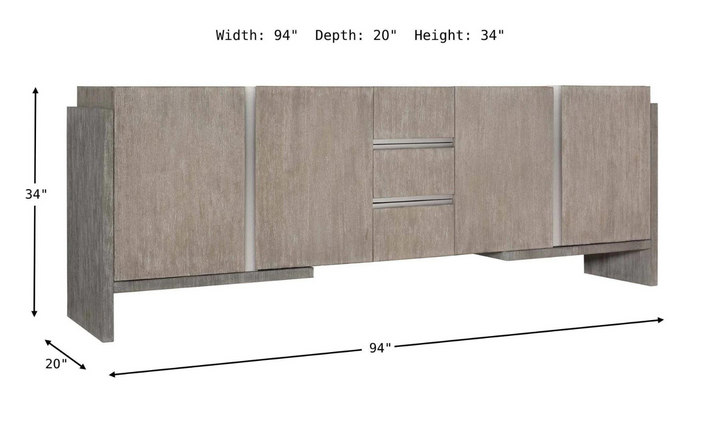 Bernhardt Foundations Entertainment Wood Credenza with Three Drawers