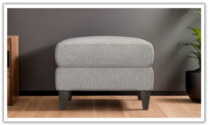 Bernhardt Isabella Sqaure Fabric Ottoman in Gray-Jennifer Furniture