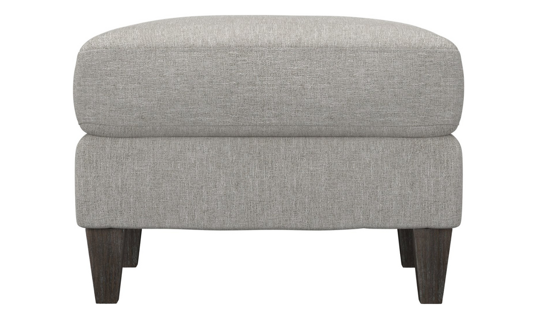 Bernhardt Isabella Sqaure Fabric Ottoman in Gray-Jennifer Furniture