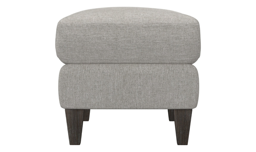 Bernhardt Isabella Sqaure Fabric Ottoman in Gray-Jennifer Furniture