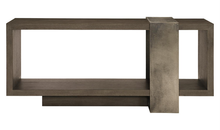 Bernhardt Linea Wood Console Table With Open Case-Jennifer Furniture