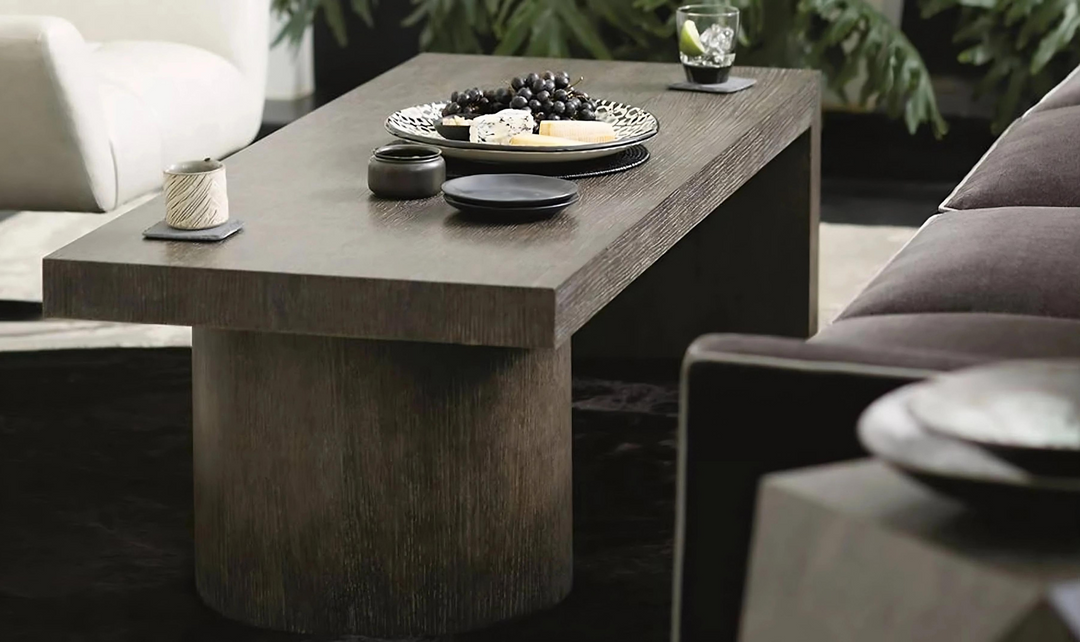 Bernhardt Linea Wooden Contemporary Cocktail Table with Pedestal Base-Jennifer Furniture