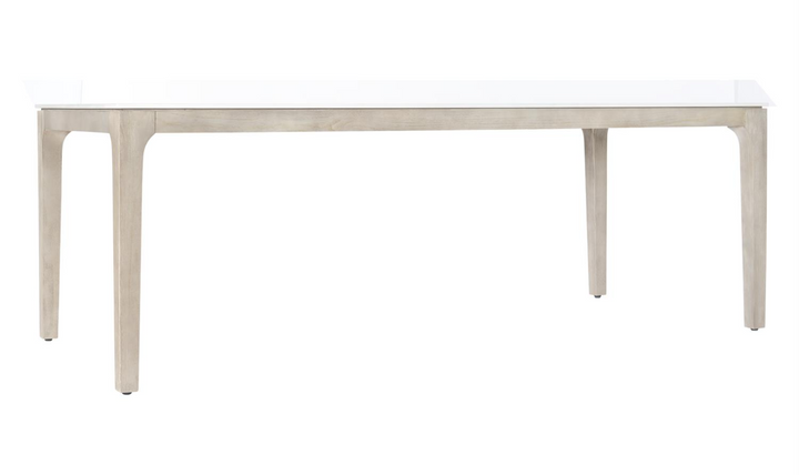 Bernhardt Marbella 6-Seater Matte Shell White Rectangle Dining Table-Jennifer Furniture