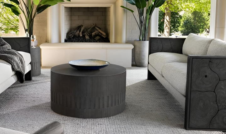 Bernhardt Miramar Side Table In Dark Charcoal-Jennifer Furniture