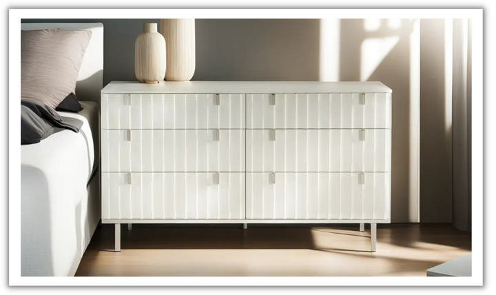 Bernhardt Modulum Wooden 6-drawer Dresser In Beige