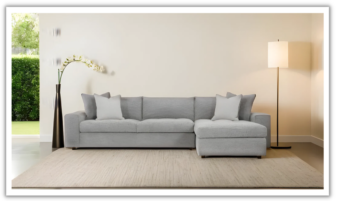 Bernhardt Nest L-shaped Fabric Sectional in Gray-Jennifer Furniture