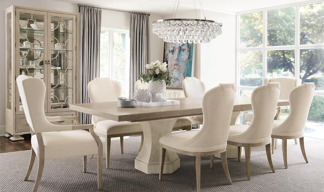 Bernhardt Santa Rectangle Barbara MDF + Faux Stone Dining Table-Jennifer Furniture