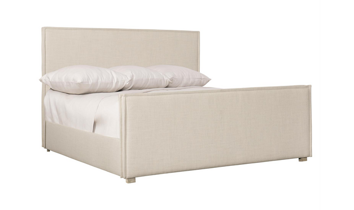 Bernhardt Sawyer Beige Fabric Upholstered Wooden Bed