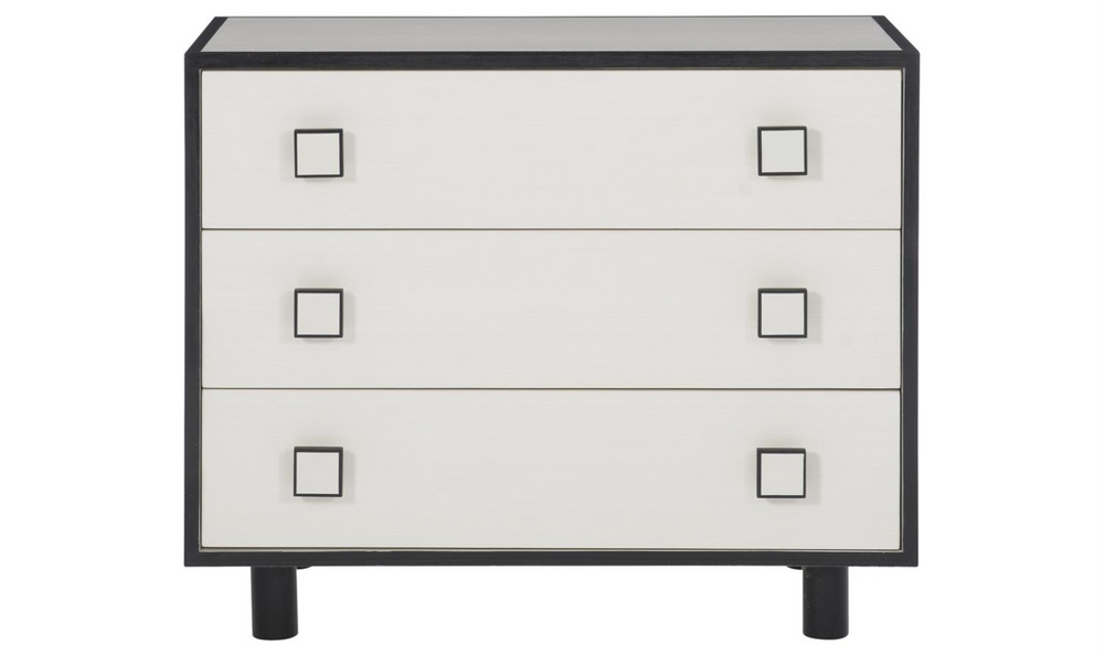 Bernhardt Silhouette 3-Drawers Nightstand in White-Jennifer Furniture