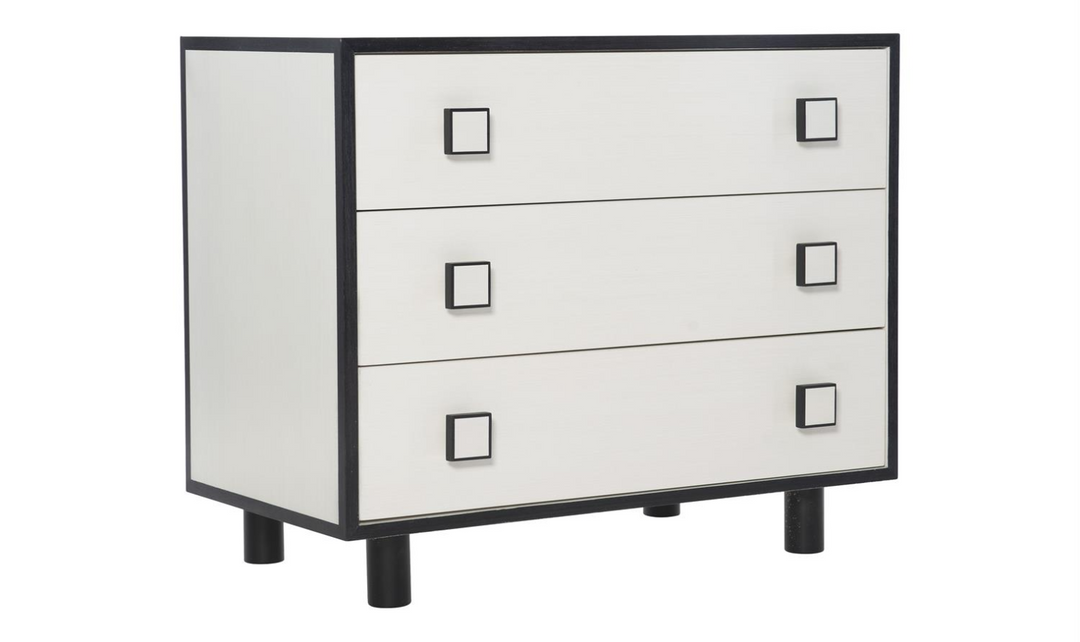 Bernhardt Silhouette 3-Drawers Nightstand in White-Jennifer Furniture