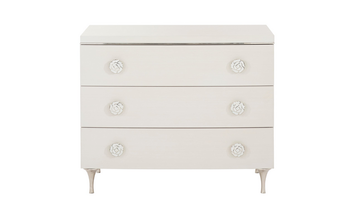 Bernhardt Silhouette 3 Drawers Nightstand In Eggshell-Jennifer Furniture