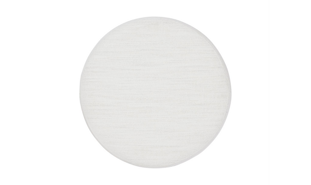 Bernhardt Silhouette Fabric Upholstered Round Ottoman in White-Jennifer Furniture