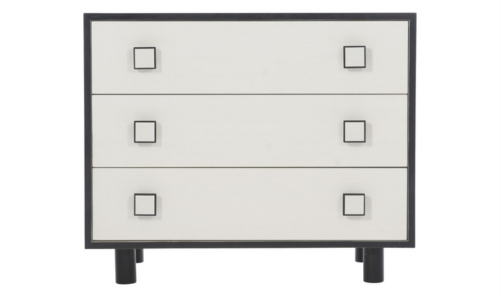 Bernhardt Silhouette 3-Drawers Nightstand in White-Jennifer Furniture