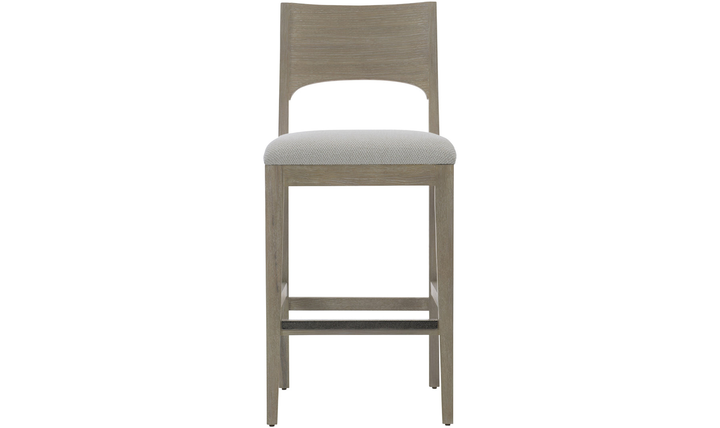 Bernhardt Solaria Fabric Bar Stool with Foam Filling + Dune Finish