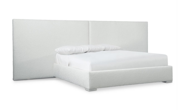 Bernhardt Solaria Light Gray Fully Upholstered Wood Panel Bed