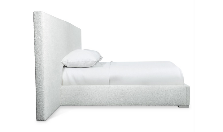 Bernhardt Solaria Light Gray Fully Upholstered Wood Panel Bed